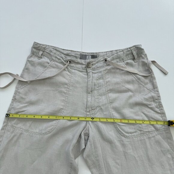 Tristan 100% Linen Capri Pants size medium drawstring waist - Picture 5 of 9